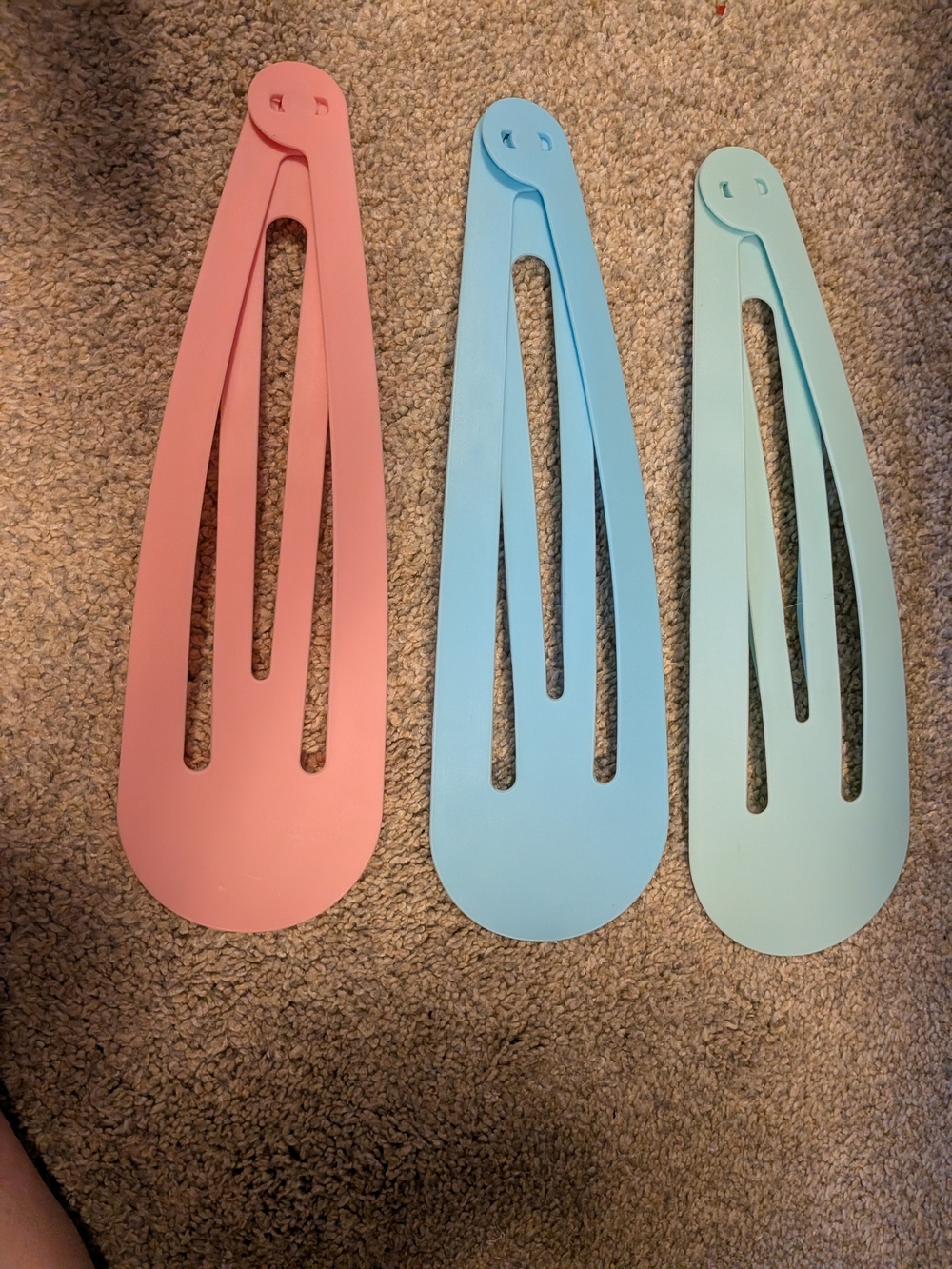 Kids Oversized Hair Clips - Pink, Blue, Mint